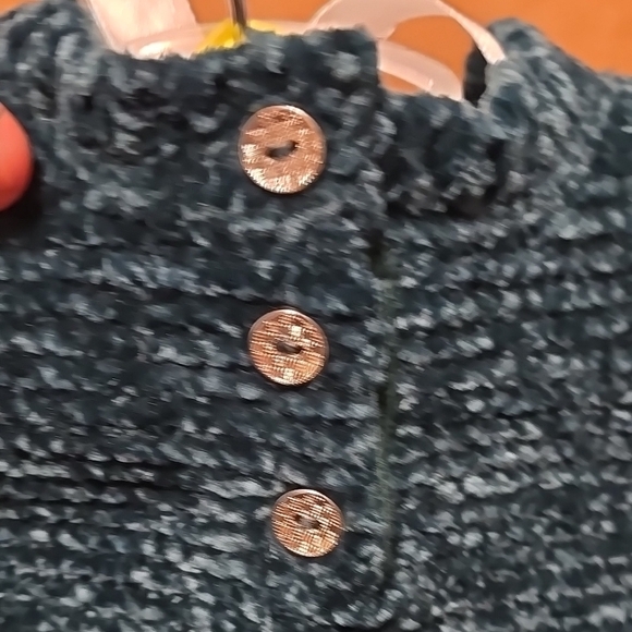 Rachel Zoe Kids Green Chenille Sweater Dress Set Size 6-9 Months - Picture 4 of 6